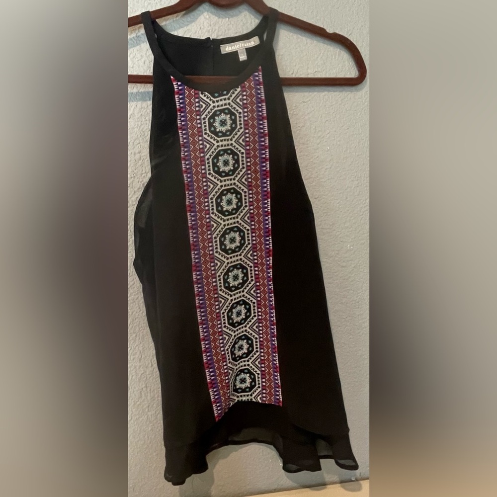 Daniel Rainn Black Skirt with Geometric Pattern